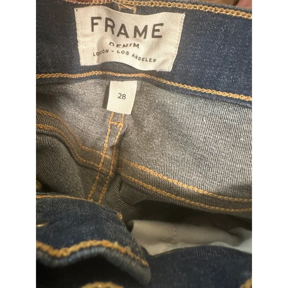 Frame‎ Denim Le High Skinny Jeans Dark Indigo Blue High Rise Size 28